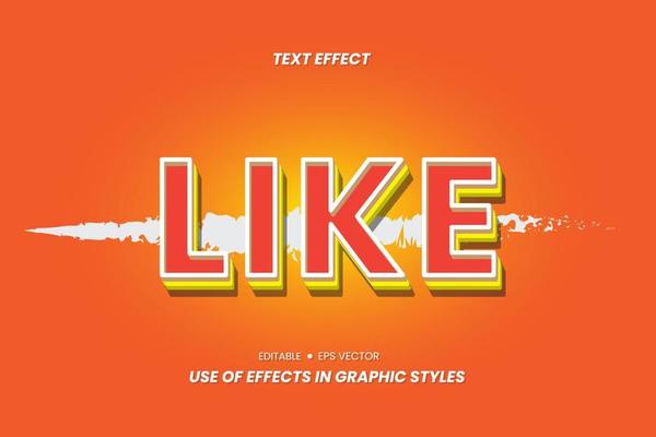 Like Text Effect with 3D Letters