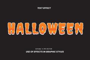 Halloween Text Effect with 3D Letters vector