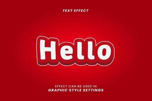 Hello Text Effect with 3D letters vector
