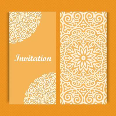 Mandala invitation card design.Floral card template design.