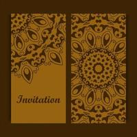 Mandala invitation card design.Floral card template design. vector