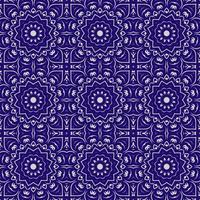Blue color seamless pattern with mandala.Mandala Background. vector