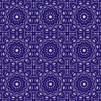 Blue color seamless pattern with mandala.Mandala Background. vector