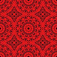 Red Color Seamless Pattern with mandala.Seamless Background design.Ornamental design.Floral pattern tiles. vector