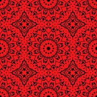 Red Color Seamless Pattern with mandala.Seamless Background design.Ornamental design.Floral pattern tiles. vector