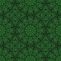 Green Color Seamless Pattern with mandala.Seamless Background design.Ornamental design.Floral pattern tiles. vector