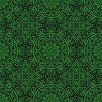 Green Color Seamless Pattern with mandala.Seamless Background design.Ornamental design.Floral pattern tiles. vector