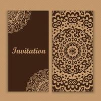 Mandala invitation card design.Floral card template design. vector