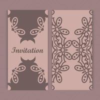diseño de tarjeta de invitación de mandala.diseño de plantilla de tarjeta floral.tarjeta de invitación de fecha ornamentada. vector
