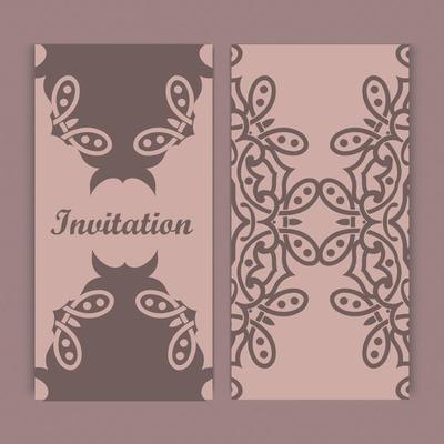 Mandala invitation card design.Floral card template design.Ornate date invitation card.