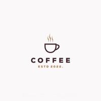 diseño vintage de logotipo de taza de café minimalista simple vector