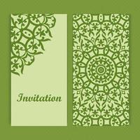 Mandala invitation card design.Floral card template design.Ornate date invitation card. vector