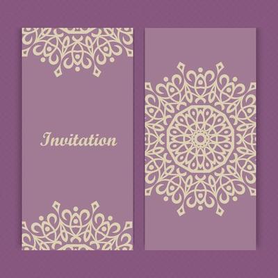 Mandala invitation card design.Floral card template design.Ornate date invitation card.