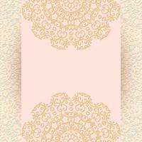 Light color invitation card design with mandala.Floral background decoration. vector