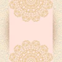 Light color invitation card design with mandala.Floral background decoration. vector