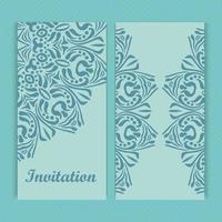 Mandala invitation card design.Floral card template design.Ornate date invitation card. vector