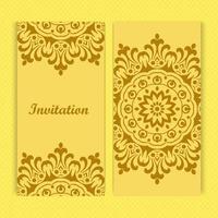 diseño de tarjeta de invitación de mandala.diseño de plantilla de tarjeta floral.tarjeta de invitación de fecha ornamentada. vector