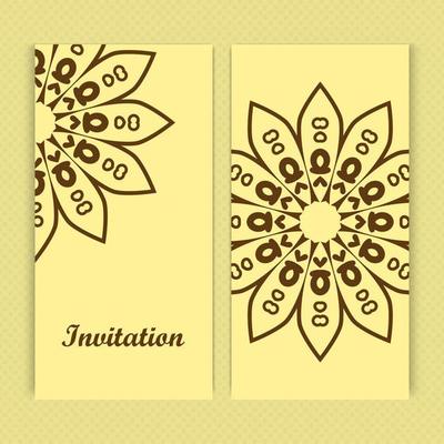 Mandala invitation card design.Floral card template design.Ornate date invitation card.