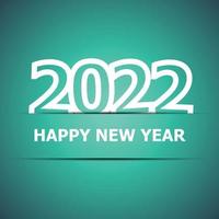 2022 Happy New Year on green background vector