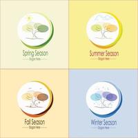 A set of colorful season icons. vector Seasons - winter, spring, summer and autumn.