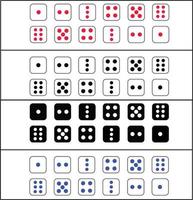 dice icon set, with many style of dice and probability vector