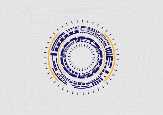 Abstract blue circle for digital technology background, futuristic structure elements concept background design.