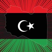 diseño del mapa del día de la independencia de libia vector