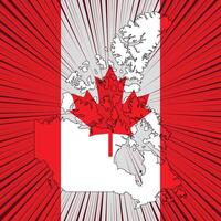 Canada Independence Day Map Design vector