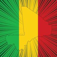 Mali Independence Day Map Design vector