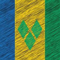 Saint Vincent and the Grenadines Independence Day 27 October, Square Flag Design vector