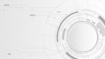 plantilla de fondo blanco de tecnología futurista abstracta con línea circular y espacio de copia vector