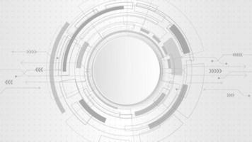 Abstract futuristic technology white background template with circle line and copyspace, Vector illustration