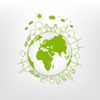 Save the world, Eco friendly, Sustainability development and World environmental day, Vector illustration