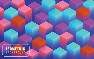 Colorful Isometric 3d background design with cubes. abstract background design. vector