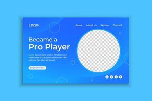 Landing page football template layout vector