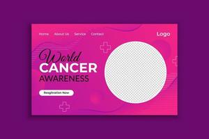 Breast cancer awareness landing page template vector