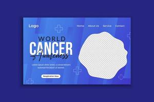 diseño de plantilla de concientización sobre el cáncer de mama de la página de destino vector