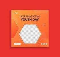 plantilla de publicación de redes sociales del día internacional de la juventud vector
