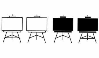 easel art board icon set isolated on white background vector