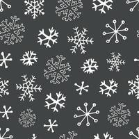 Seamless pattern from snowflakes. Hand-drawn illustrations in line art and doodle style. Creation of design for New Year, winter, Christmas vector