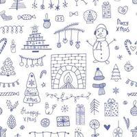 Doodle christmas vector pattern