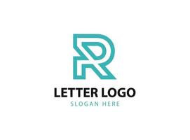 Simple letter R logo design template on white background. suitable for brand logo and etc. vector