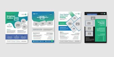 Medical And Dental Flyer Template. Dentistry posters set. vector
