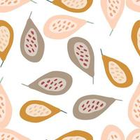 seamless pattern with papayas. Papaya ornament background. Fruits backdrop. vector