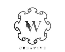 Luxury logo template design with a combination of squares in the alphabet W vector