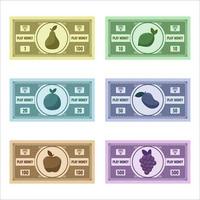 elemento de papel moneda para juegos de mesa vector