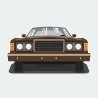 Editable Front View Brown Classic Car Vector Illustration for Transportation or Hobby Related Design