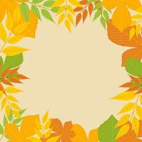 Editable Various Soft Colors Leaves Vector Illustration for Text Background of Autumn Seasonal Themed Purposes