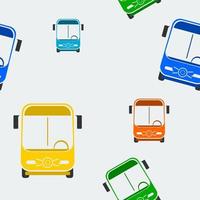 Editable Flat Style Front View Creative and Cute Cat-like Bus Vector Iconic Illustration in Various Colors as Seamless Pattern for Creating Background of Vehicle Transportation or Kids Related Design