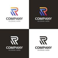 initial letter R monogram logo abstract style with color gradient for your business identity vector